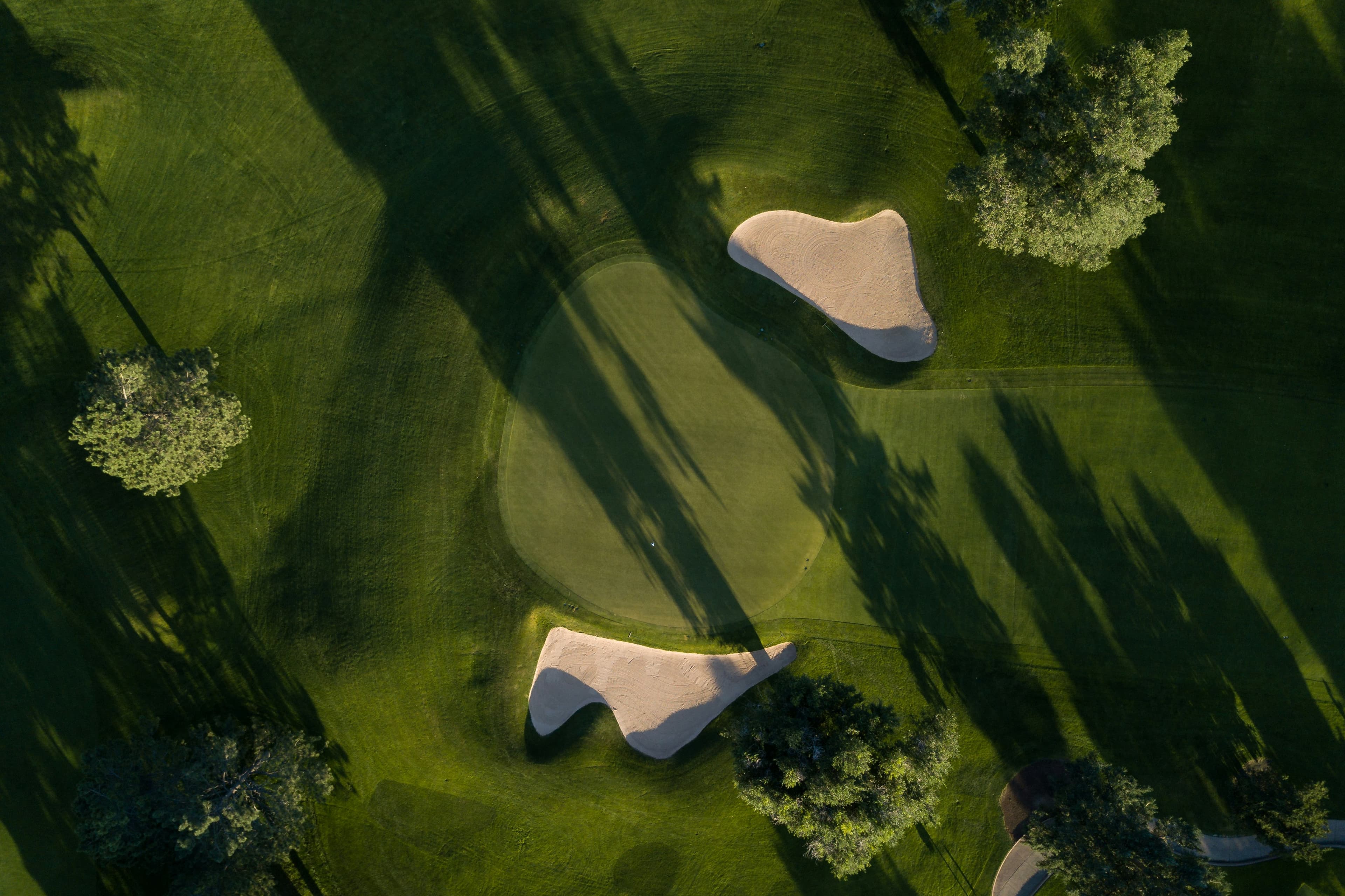 Campo de golf vista aérea